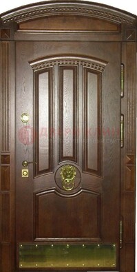 Хорошая стальная арочная дверь с декоративным элементом ДА-23 в Апрелевке
