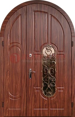 Арочная двухстворчатая стальная дверь Винорит ДА-54 в Апрелевке