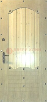 Белая железная дверь с евровагонкой ДЕ-9 в Апрелевке