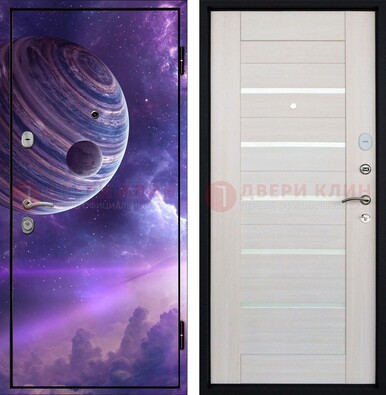 Стальная дверь с фотопечатью планеты ДФ-19 в Апрелевке