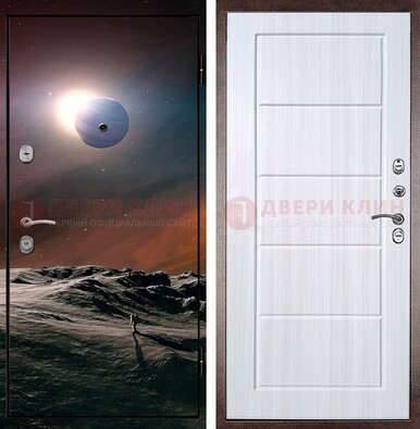 Стальная дверь с фотопечатью планет ДФ-8 в Апрелевке