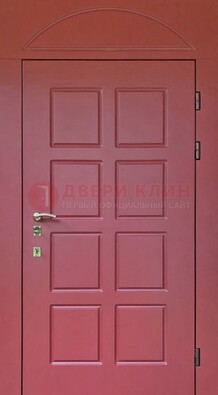 Красная стальная дверь с верхней фрамугой ДФГ-13 в Апрелевке