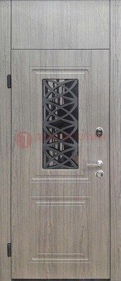 Металлическая дверь Винорит стекло и ковка с фрамугой ДФГ-33 в Апрелевке
