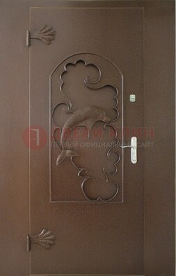 Широкая металлическая дверь с ковкой ДК-17 в Ростове-На-Дону