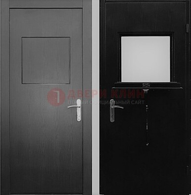 Черная стальная дверь в кассу ламинат внутри ДКС-3 в Апрелевке