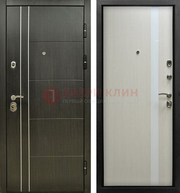 Морозостойкая темная металлическая дверь с МДФ ДМ-164 в Апрелевке