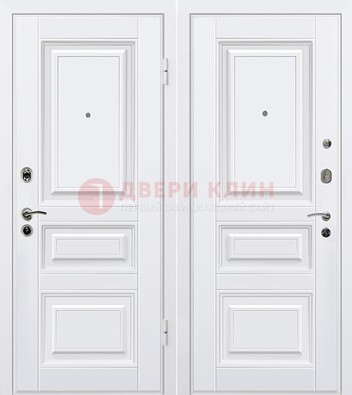 Белая металлическая дверь с МДФ ДМ-179 в Апрелевке