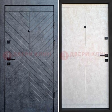 Серая железная дверь с филенчатой МДФ ДМ-217 в Апрелевке