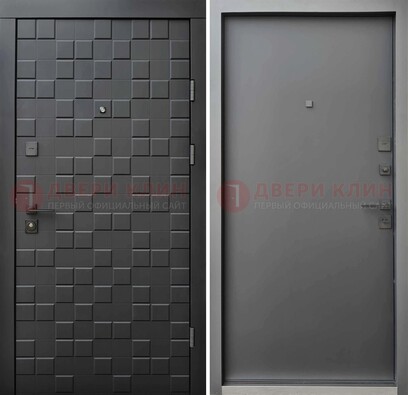 Темная стальная филенчатая дверь с МДФ ДМ-221 в Апрелевке