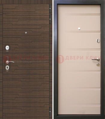 Коричневая  железная дверь c фрезерованной МДФ ДМ-248 в Апрелевке
