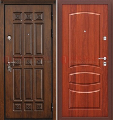 Темная металлическая дверь с МДФ и узором ДМ-364 в Апрелевке