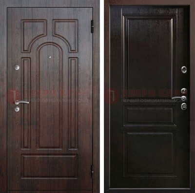 Железная дверь с коричневыми панелями МДФ ДМ-382 в Апрелевке