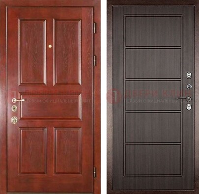 Красная металлическая дверь с МДФ в квартиру ДМ-387 в Апрелевке