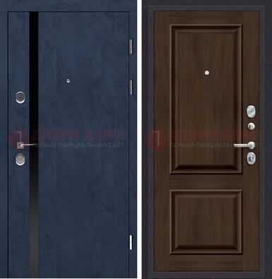 Синяя входная дверь МДФ с обеих сторон ДМ-473 в Апрелевке