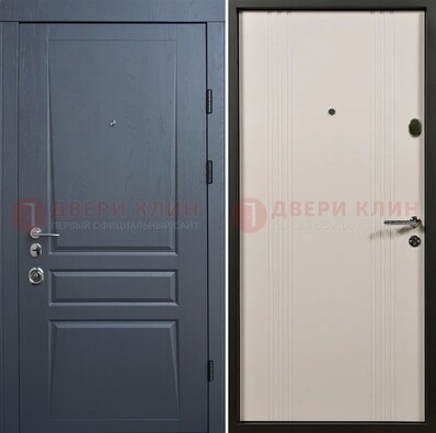 Темно-серая стальная дверь с МДФ хайтек ДМ-481 в Апрелевке