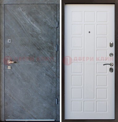 Железная дверь с МДФ серая и белая ДМ-505 в Апрелевке