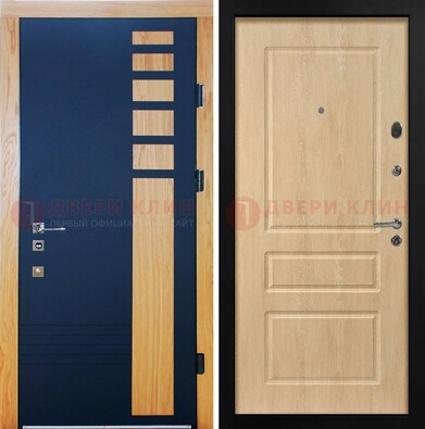 Двухцветная железная дверь с МДФ в квартиру ДМ-511 в Апрелевке