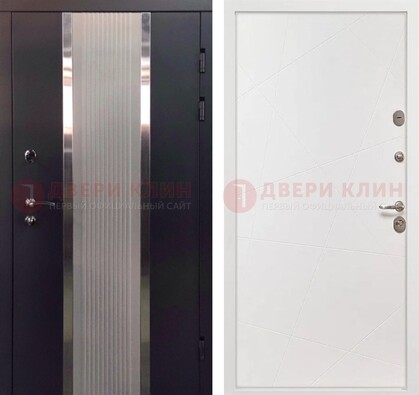 Темная металлическая дверь в квартиру МДФ с двух сторон ДМ-512 в Апрелевке