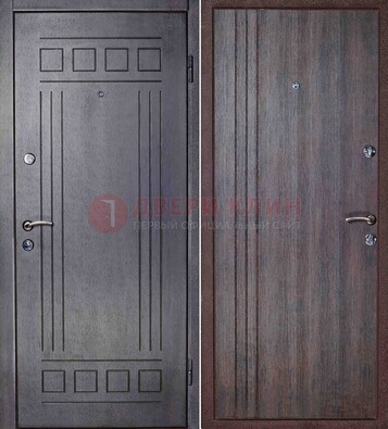 Темная стальная дверь с МДФ с рисунком ДМ-83 в Казани