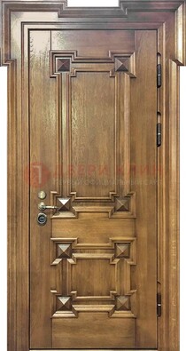 Филенчатая железная дверь с массивом дуба ДМД-56 в Апрелевке
