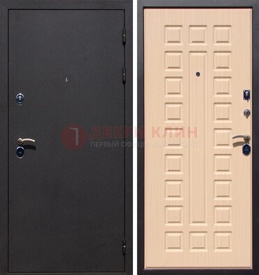 Черная стальная дверь с порошковым окрасом МДФ внутри ДП-102 в Люберцах