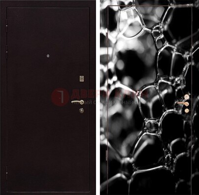 Черная стальная дверь с порошковым окрасом с фотопечатью ДП-158 в Апрелевке