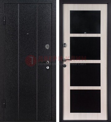 Черная металлическая дверь с порошковым напылением ДП-176 в Апрелевке