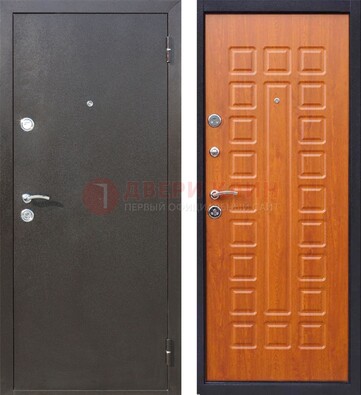 Коричневая стальная дверь с порошковым напылением ДП-202 в Апрелевке