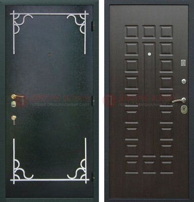 Темная входная дверь с порошковым покрытием и МДФ венге ДП-223 в Апрелевке
