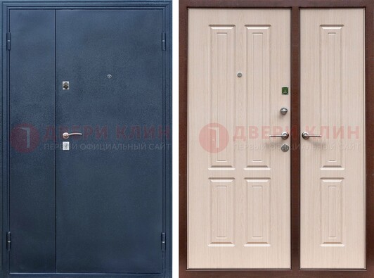 Двустворчатая стальная дверь с порошковым напылением и МДФ ДП-239 в Апрелевке