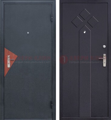Черная входная дверь с порошковым напылением и узором внутри ДП-241 в Апрелевке