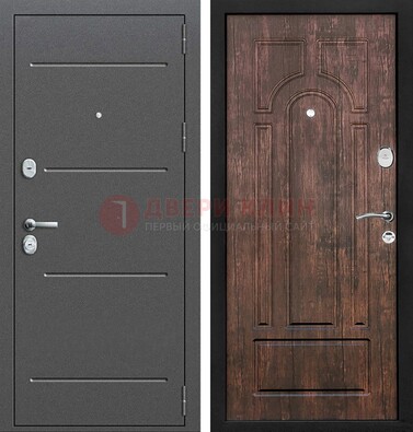 Железная дверь Антик серебро с порошковым напылением и МДФ Тисненый орех ДП-260 в Апрелевке