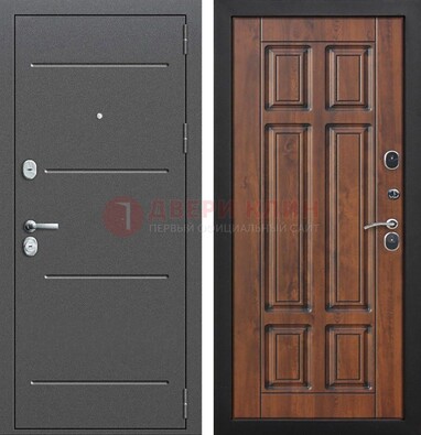 Стальная дверь с порошковым покрытием Антик серебро и филенчатой МДФ ДП-267 в Апрелевке