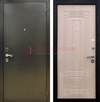 Входная темно-серая дверь с порошковым напылением и МДФ ДП-273 в Апрелевке