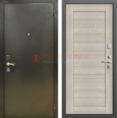 Стальная темно-серая дверь с порошковой отделкой и МДФ панелью ДП-278 в Апрелевке