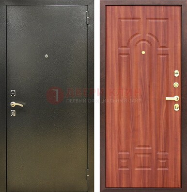 Входная темно-серая дверь с порошковой отделкой и МДФ Миланский орех ДП-281 в Апрелевке