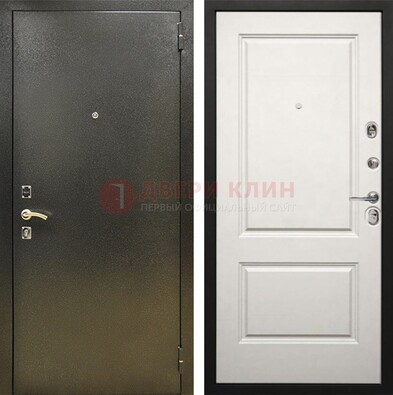 Металлическая темная дверь с порошковым напылением и классической МДФ ДП-298 в Апрелевке