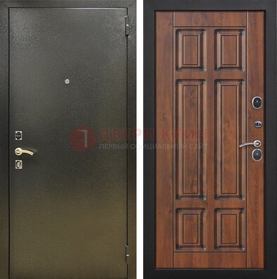 Металлическая входная темная дверь с порошковым напылением и МДФ ДП-299 в Апрелевке