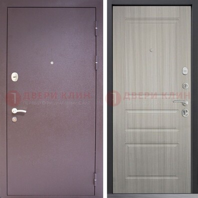 Темная стальная дверь с порошковым окрасом и МДФ ДП-310 в Апрелевке