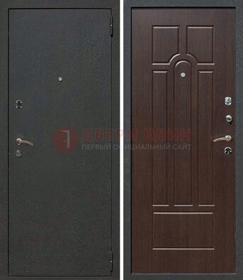 Черная металлическая дверь с порошковым окрасом ДП-47 в Апрелевке