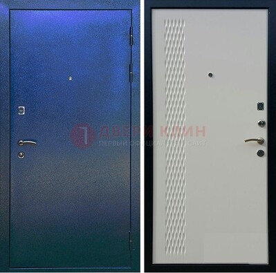 Синяя железная дверь с порошковым напылением ДП-49 в Апрелевке