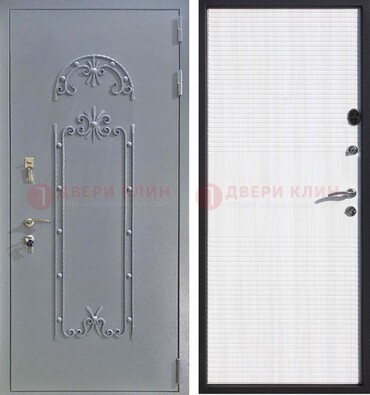 Серая входная дверь с порошковым покрытием ДП-67 в Апрелевке