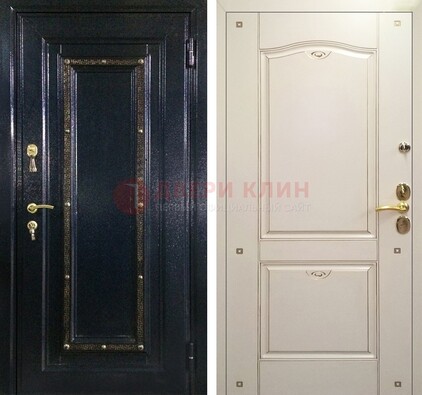 Парадная дверь с золотистым декором ДПР-3 в квартиру в Апрелевке