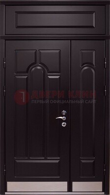 Парадная дверь с металлическими вставками ДПР-47 и фрамугой в Апрелевке