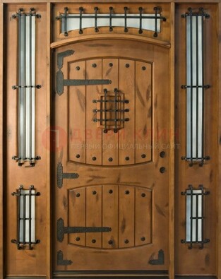 Парадная дверь с коваными элементами ДПР-68 в коттедж в Апрелевке