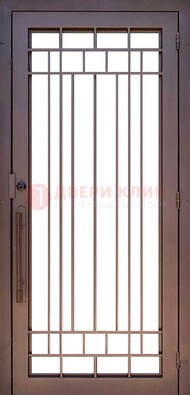 Стальная решетчатая дверь в коричневом цвете ДР-12 в Апрелевке