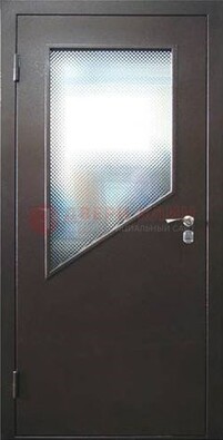 Стальная дверь со стеклом ДС-5 в кирпичный коттедж в Апрелевке