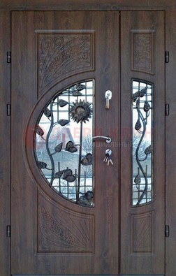 Входная дверь стекло с ковкой и резьбой ДСК-202 в Апрелевке