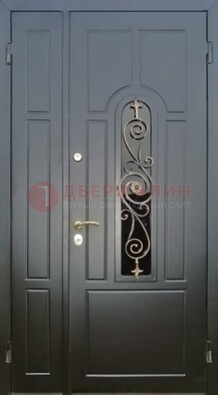 Металлическая дверь Винорит со стеклом в темном цвете ДСК-276 в Апрелевке