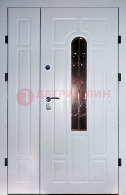 Входная дверь Винорит со стеклом в белом цвете ДСК-277 в Апрелевке